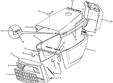 Part Location Diagram of 703-0081B-0499 Cub Cadet Side Panel (Lh)
